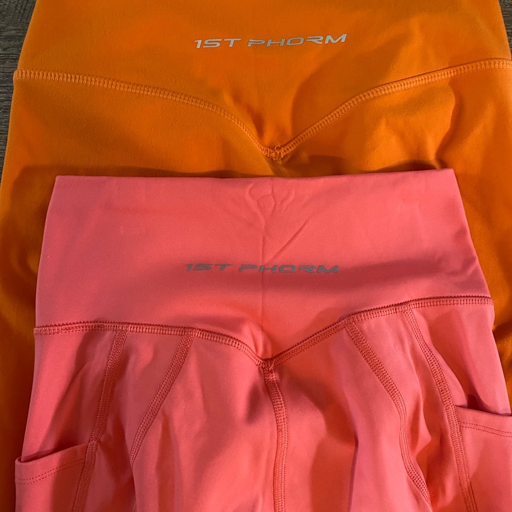 1st Phorm Orange and Pink/coral color Leggings Set